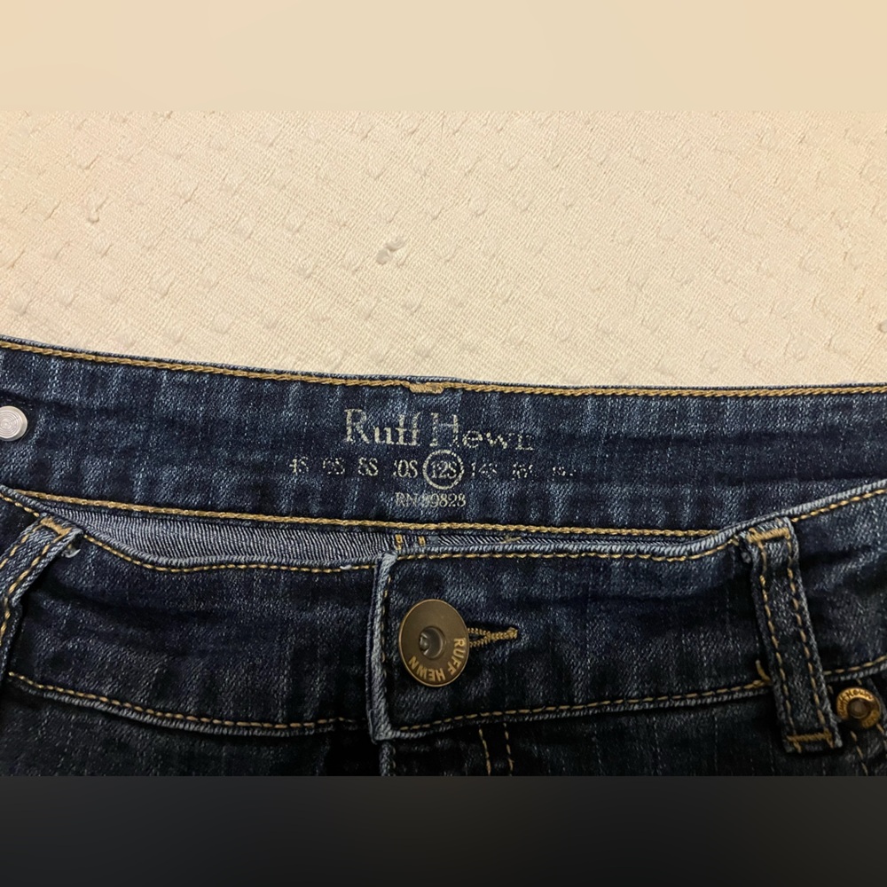 VTG 1981 Ruff Hewn Dark Wash mid rise bootcut jeans Women’s size 12S 5 pocket - Picture 4 of 8